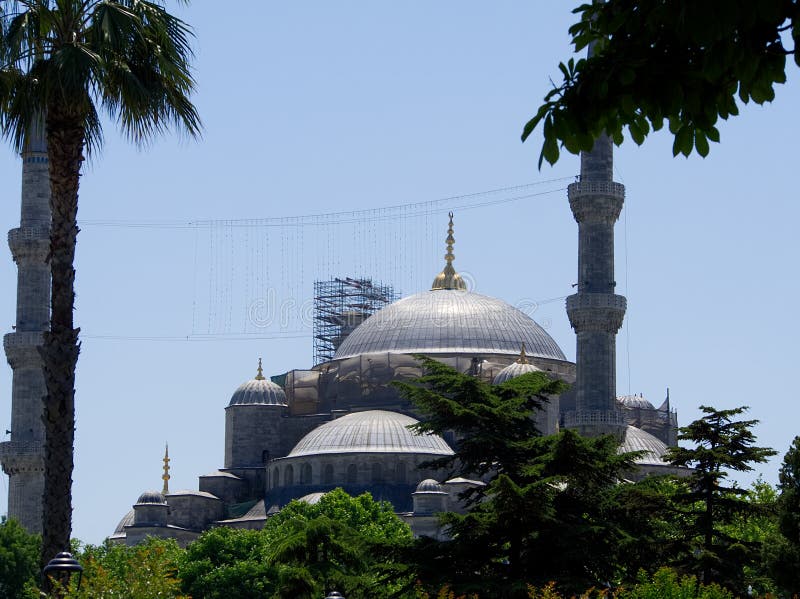 Landscape Blue Mosque in restoration. Landscape Blue Mosque in restoration