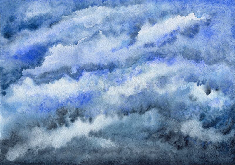 μπλε νεφελώδης ουρανός ουρανός υψηλό watercolor ποιοτικής ανίχνευσης ζωγραφικής διορθώσεων πλίθας photoshop πολύ απεικόνιση αποθεμάτων