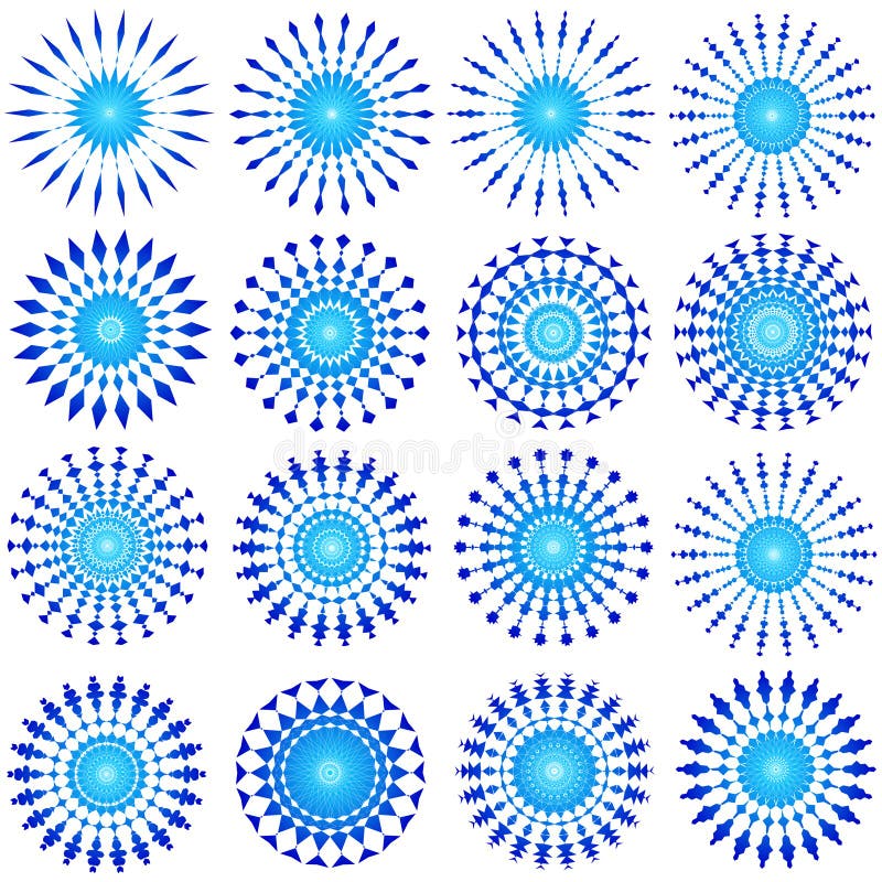Blue circular ornamental designs for christmas - VECTOR. Blue circular ornamental designs for christmas - VECTOR
