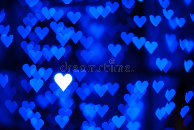 Μπλε ταπετσαρία υποβάθρου καρδιών bokeh αφηρημένη στοκ εικόνες
