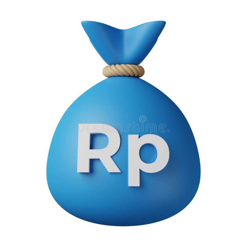 μπλε τσάντα rupiah 3d απεικόνιση διανυσματική απεικόνιση