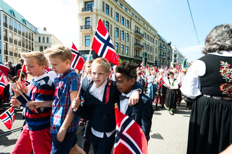 OSLO - MAY 17: Norwegian Constitution Day is the National Day of Norway and is an official national holiday observed on May 17 each year. Pictured on May 17, 2014. OSLO - MAY 17: Norwegian Constitution Day is the National Day of Norway and is an official national holiday observed on May 17 each year. Pictured on May 17, 2014