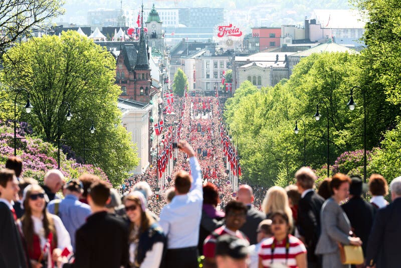 OSLO - MAY 17: Norwegian Constitution Day is the National Day of Norway and is an official national holiday observed on May 17 each year. Pictured on May 17, 2014. OSLO - MAY 17: Norwegian Constitution Day is the National Day of Norway and is an official national holiday observed on May 17 each year. Pictured on May 17, 2014