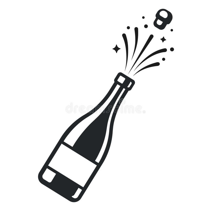 Μπουκάλι CHAMPAGNE λαϊκό απεικόνιση αποθεμάτων