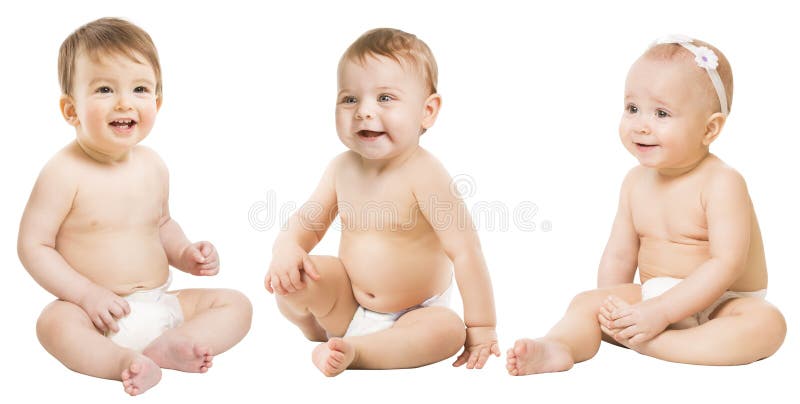Μωρό πέρα από το άσπρο υπόβαθρο, παιδιά εννέα μηνών, κάθισμα μωρών