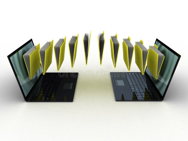 Μύγα φακέλλων στο lap-top σας διανυσματική απεικόνιση Μύγα φακέλλων στο lap-top σας διανυσματική απεικόνιση