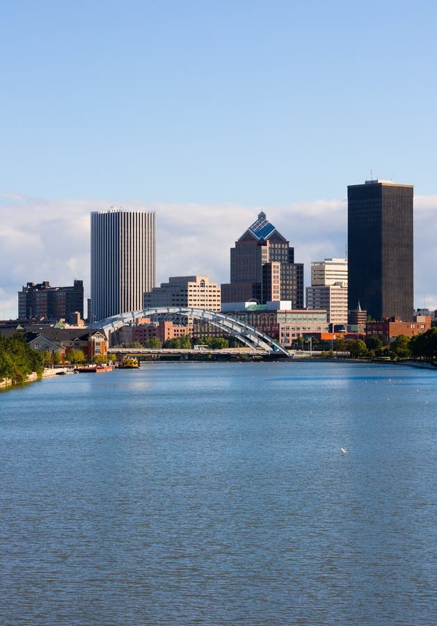 Office buildings next to the river in Rochester. Office buildings next to the river in Rochester