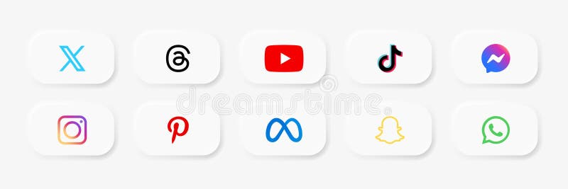 νήμα twitter youtube tiktok messenger instagram meta pinterest snapchat whatsup social media mesmessenger βίντεο ελεύθερη απεικόνιση δικαιώματος