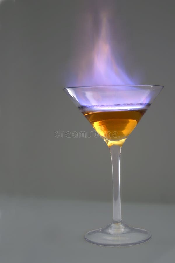 Cocktail in flames. Cocktail in flames