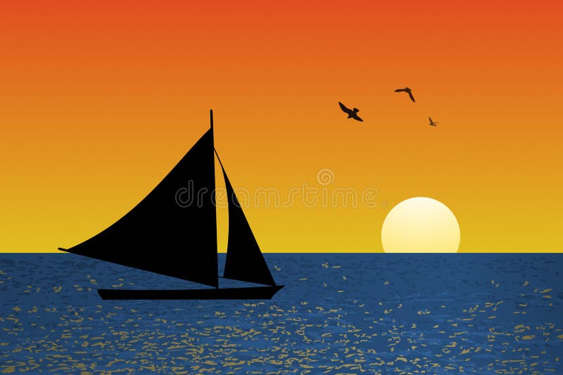 Vector illustration of sailing yacht. Vector illustration of sailing yacht