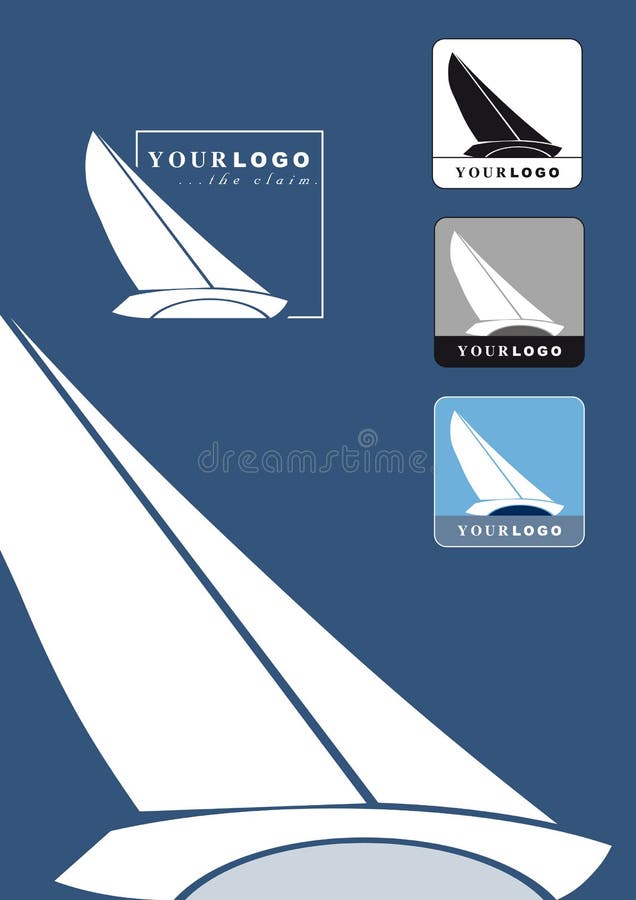 Stylized illustration of a sailing yacht. Stylized illustration of a sailing yacht