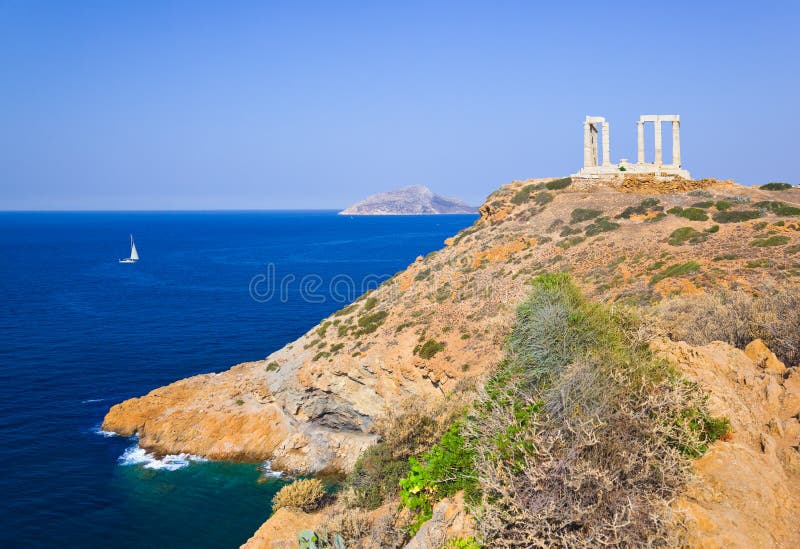 ναός της Αθήνας Ελλάδα poseidon π& στοκ εικόνες με δικαίωμα ελεύθερης χρήσης