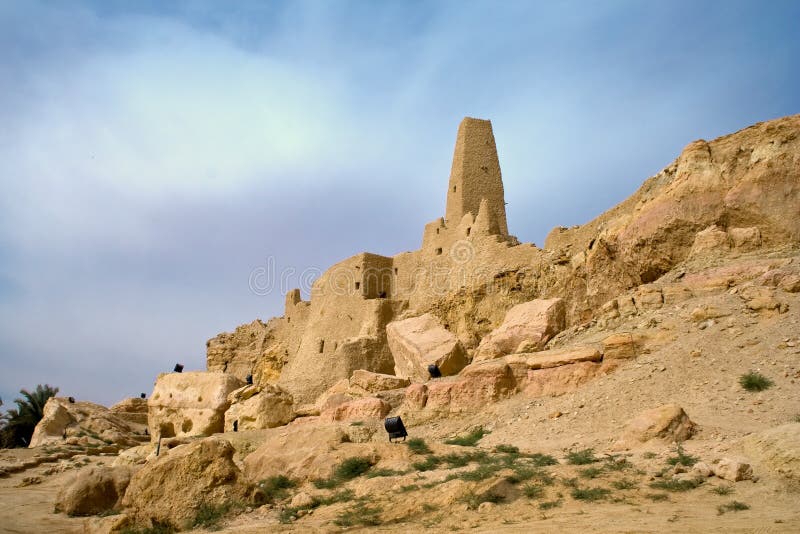 Temple of the Oracle near Aghurmi at Siwa oasis. Temple of the Oracle near Aghurmi at Siwa oasis