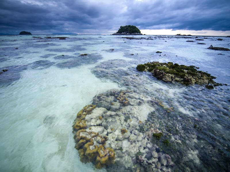 Stormy landscape. Ebb on the Koh Lipe island. Thailand. Stormy landscape. Ebb on the Koh Lipe island. Thailand