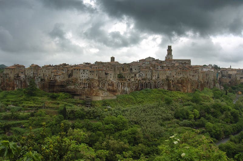 Landscape in a cloudy day of Pitigliano in Tuscany. Landscape in a cloudy day of Pitigliano in Tuscany