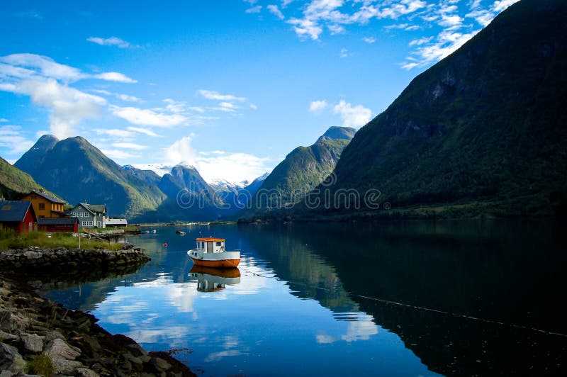 Sognefjord in norway on a sunny day. Sognefjord in norway on a sunny day