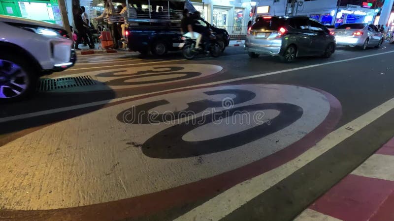 νυχτερινή κυκλοφορία στην ταϊλάνδη απόθεμα βίντεο