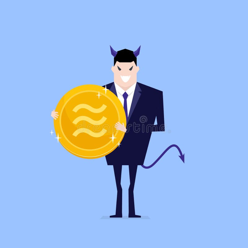 Νόμισμα Libra εκμετάλλευσης επιχειρηματιών διαβόλων υπό εξέταση απεικόνιση αποθεμάτων