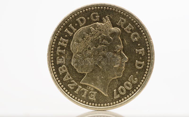 One pound - head - british coin. One pound - head - british coin