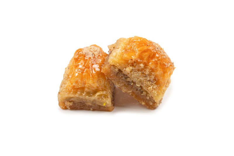 νόστιμο γλυκό baklava απομονωμένο λευκό φόντο στοκ φωτογραφίες