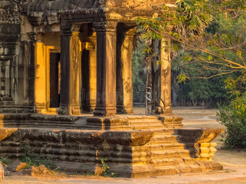 νότια βιβλιοθήκη angkor wat siem ream στοκ εικόνα