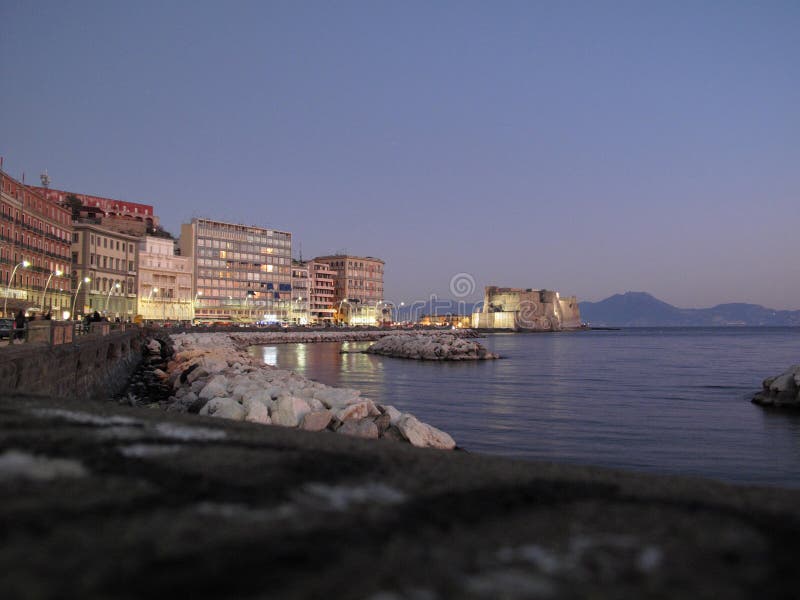 νύχτα της Νάπολης στοκ φωτογραφία με δικαίωμα ελεύθερης χρήσης