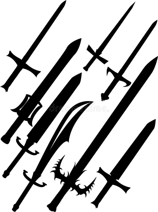 Swords isolated on white illustration. Swords isolated on white illustration