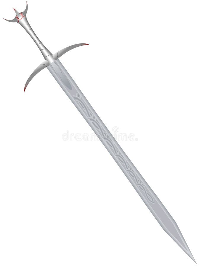 Steel sword of the barbarian on a white background - a vector. Steel sword of the barbarian on a white background - a vector