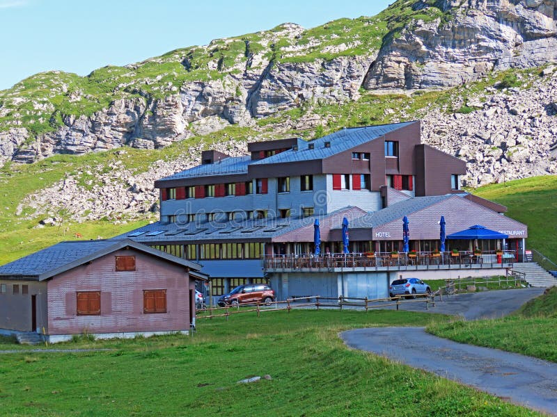 ξενοδοχείο mountain distelboden ή berghotel distelboden melchseefrutt canton obwald στοκ φωτογραφία