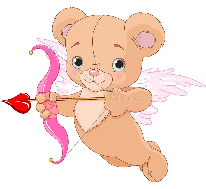 Ο βαλεντίνος Cupid αντέχει διανυσματική απεικόνιση Ο βαλεντίνος Cupid αντέχει διανυσματική απεικόνιση