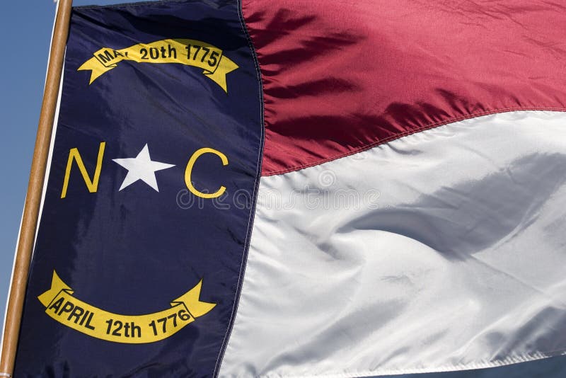 North Carolina Flag Waving in the Wind. North Carolina Flag Waving in the Wind