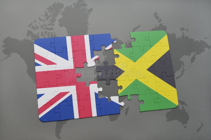 Ο γρίφος με τη εθνική σημαία της Μεγάλης Βρετανίας και η Τζαμάικα σε έναν κόσμο χαρτογραφούν το υπόβαθρο