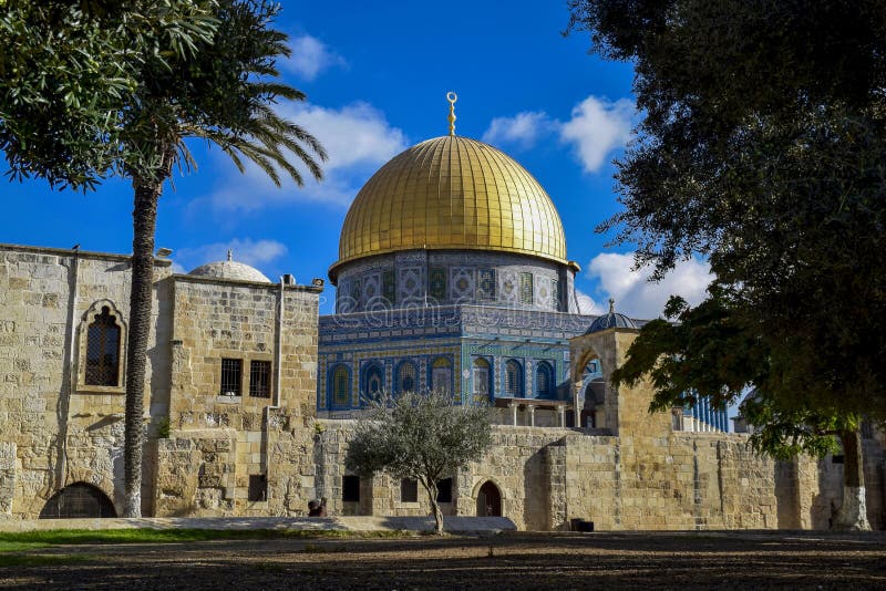 The Dome of the Rock and Al-Aqṣā Mosque, Temple Mountain, Jerusalem, Israel. The Dome of the Rock and Al-Aqṣā Mosque, Temple Mountain, Jerusalem, Israel.