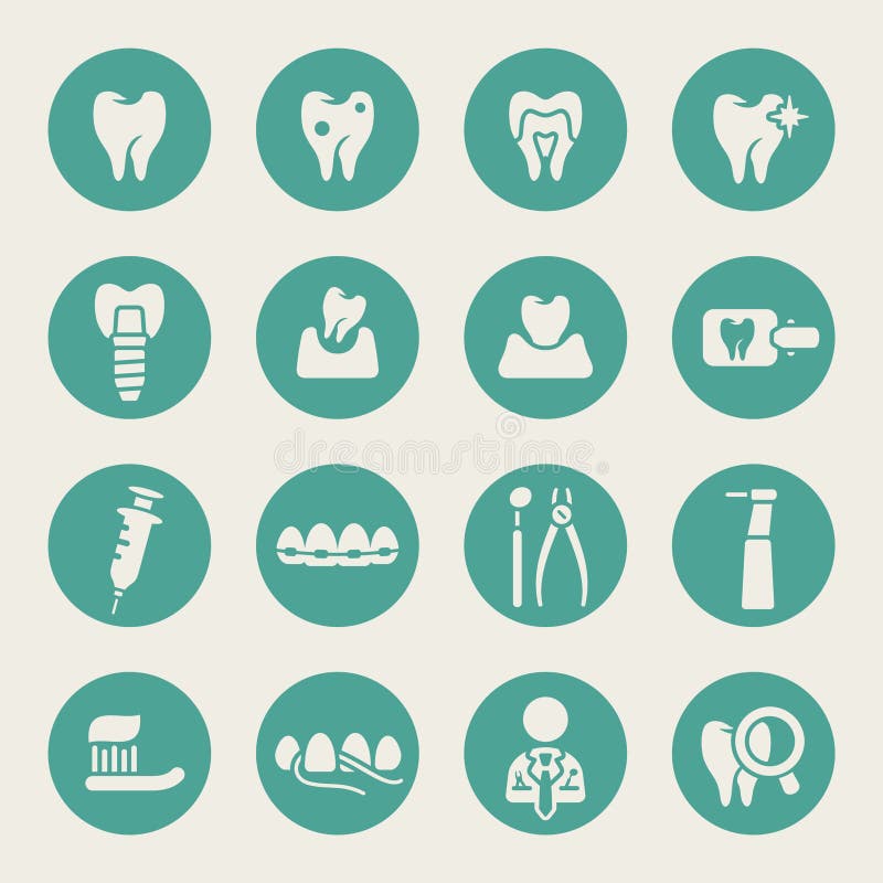 Dental theme flat icons. Dental theme flat icons.