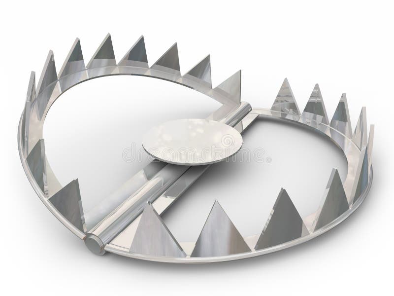 Ο χάλυβας αντέχει τα δόντια Pointy θυμάτων ζώων σύλληψης παγίδων απεικόνιση αποθεμάτων Ο χάλυβας αντέχει τα δόντια Pointy θυμάτων ζώων σύλληψης παγίδων απεικόνιση αποθεμάτων