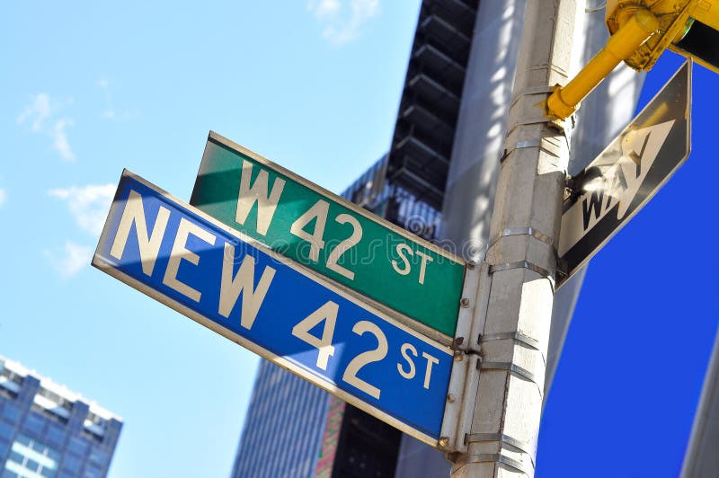 οδός 42 - σημάδι της Times Square στοκ εικόνες