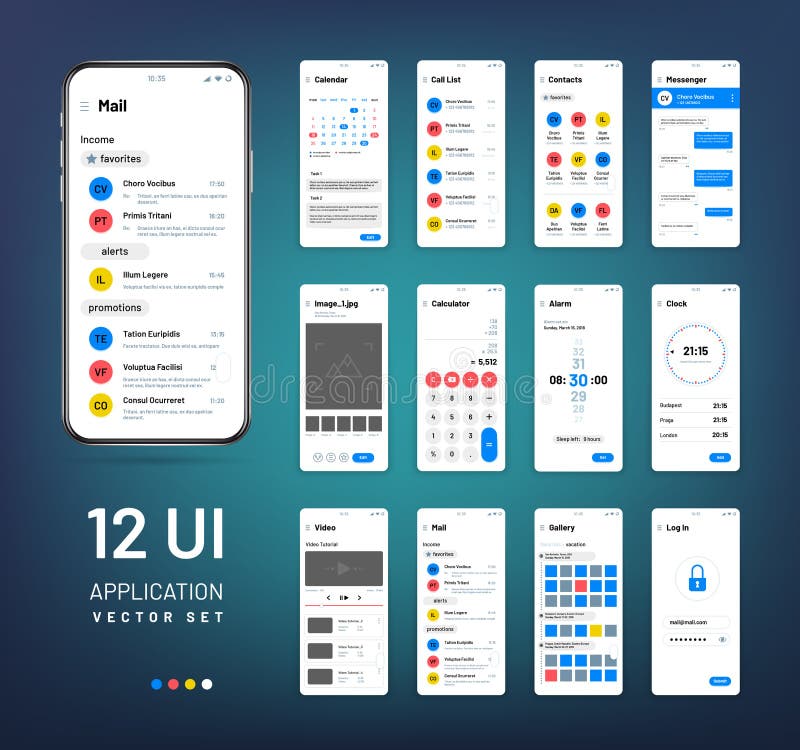 Οθόνη wireframes Κινητή app διεπαφών wireframe εξάρτηση Διανυσματικά πρότυπα Ui διανυσματική απεικόνιση Οθόνη wireframes Κινητή app διεπαφών wireframe εξάρτηση Διανυσματικά πρότυπα Ui διανυσματική απεικόνιση