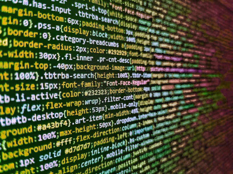 Programming code screen of software developer. Letters, chars, and digits. Modern technology background. Concept of security, programming and hacking, deep decryption and encryption. Programming code screen of software developer. Letters, chars, and digits. Modern technology background. Concept of security, programming and hacking, deep decryption and encryption