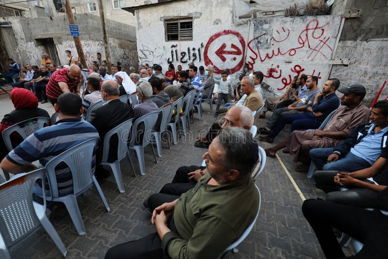 The national and Islamic forces of the Palestinian factions organize a popular conference to reject and drop the framework agreement between `UNRWA` and the United States of America, in the Shaboura refugee camp in the city of Rafah in the southern Gaza Strip, on October 18, 2021. The national and Islamic forces of the Palestinian factions organize a popular conference to reject and drop the framework agreement between `UNRWA` and the United States of America, in the Shaboura refugee camp in the city of Rafah in the southern Gaza Strip, on October 18, 2021.