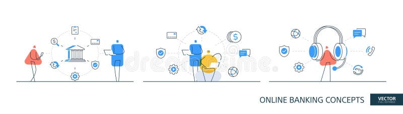 Οι εικόνες τιμολογίων Fintech έχουν οριστεί σε στυλ λεπτής γραμμής. Αφηρημένες έννοιες γραμμικού σχεδιασμού διανύσματος του συστήμ διανυσματική απεικόνιση