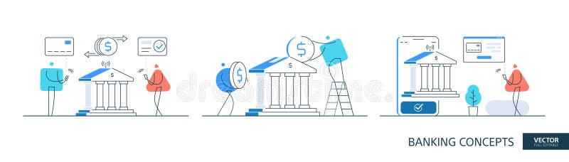 Οι εικόνες υποστήριξης πελατών έχουν οριστεί σε λεπτό στυλ γραμμής. Αφηρημένες έννοιες σχεδίασης γραμμικού διανύσματος εφαρμογής σ διανυσματική απεικόνιση