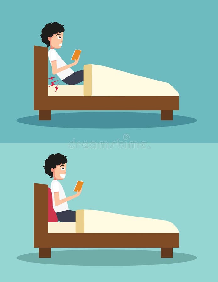 Best and worst positions for read a book, illustration, vector. Best and worst positions for read a book, illustration, vector