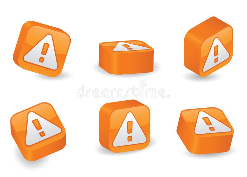 Caution icon on vibrant, glossy, three-dimensional blocks in various positions. Caution icon on vibrant, glossy, three-dimensional blocks in various positions