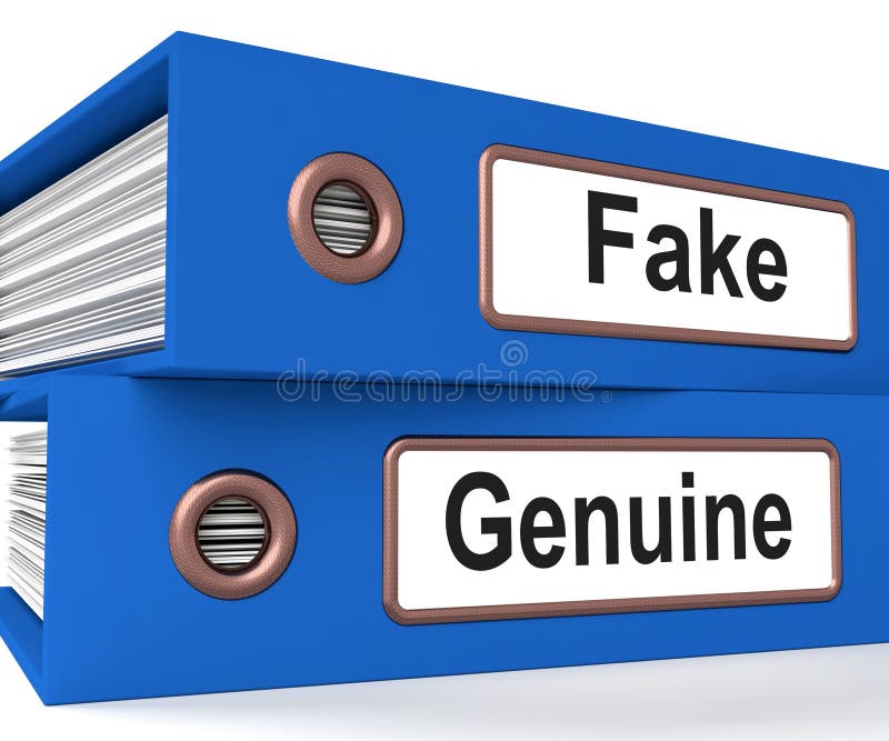 Fake Genuine Folders Showing Real Or Imitation Products. Fake Genuine Folders Showing Real Or Imitation Products