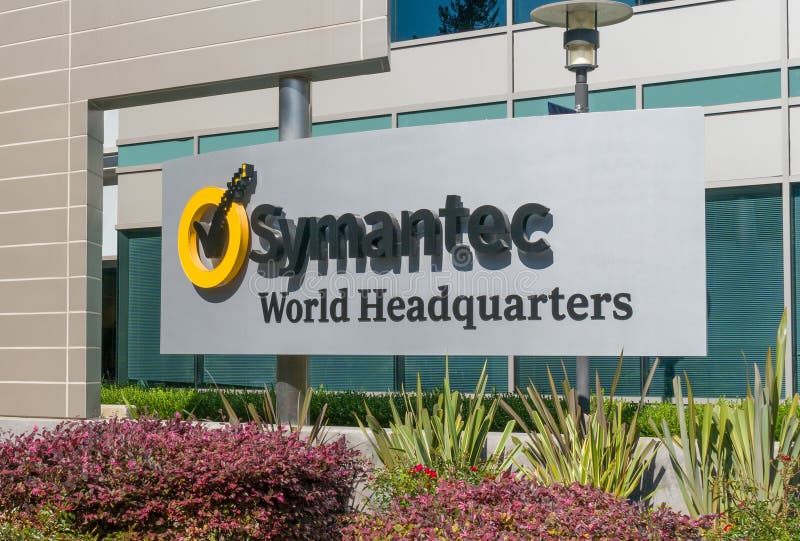 Οικοδόμηση και λογότυπο παγκόσμιας έδρας Symantec στοκ φωτογραφίες Οικοδόμηση και λογότυπο παγκόσμιας έδρας Symantec στοκ φωτογραφίες