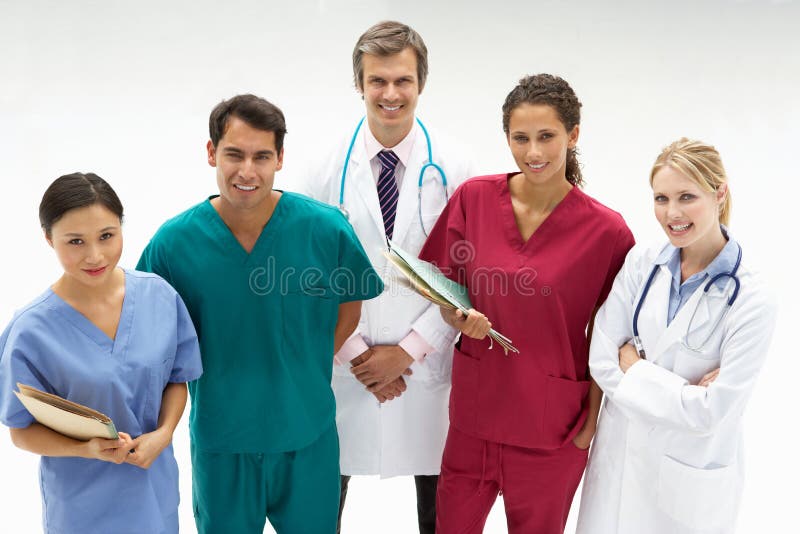 Group of medical professionals smiling. Group of medical professionals smiling