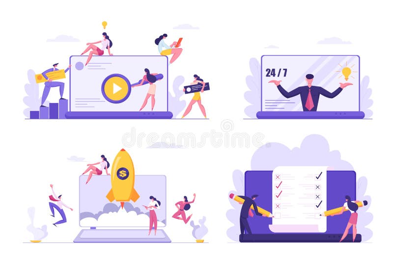 Ομάδα προγραμματιστών Make Application, Σχεδίαση τοποθεσιών, Βοήθεια υποστήριξης πελατών, Έναρξη επιχειρηματικού έργου, Υπεύθυνοι διανυσματική απεικόνιση Ομάδα προγραμματιστών Make Application, Σχεδίαση τοποθεσιών, Βοήθεια υποστήριξης πελατών, Έναρξη επιχειρηματικού έργου, Υπεύθυνοι διανυσματική απεικόνιση