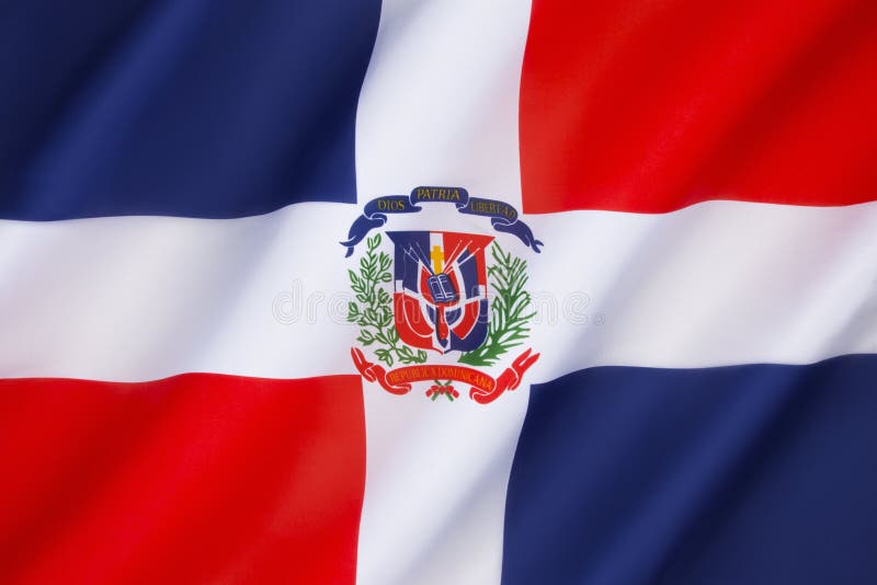 Flag of the Dominican Republic - as described by Article 31 of the Dominican Constitution. Flag of the Dominican Republic - as described by Article 31 of the Dominican Constitution.