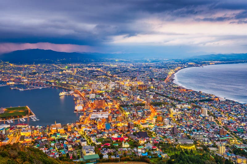 Ορίζοντας του Hakodate, Hokkaido, Ιαπωνία στοκ φωτογραφίες Ορίζοντας του Hakodate, Hokkaido, Ιαπωνία στοκ φωτογραφίες