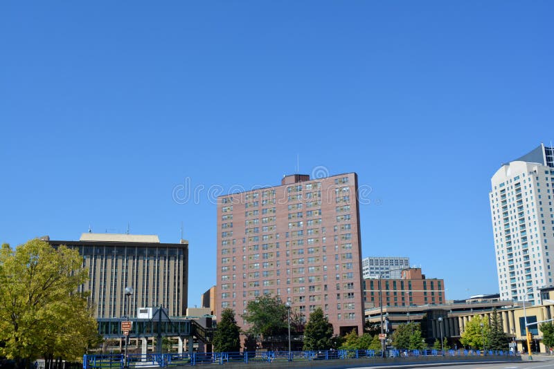 Skyline of downtown Rochester Minnesota. Skyline of downtown Rochester Minnesota